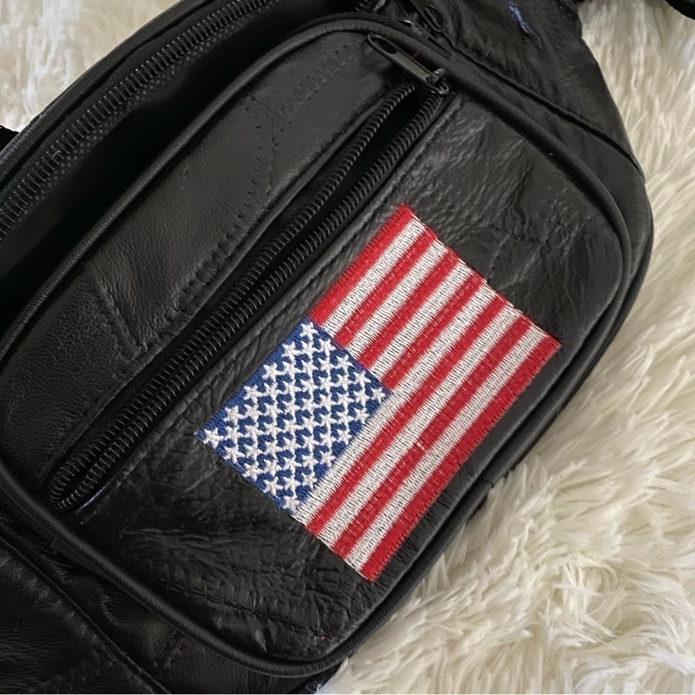 American Flag Patchwork Lambskin Funny Pack - image 2